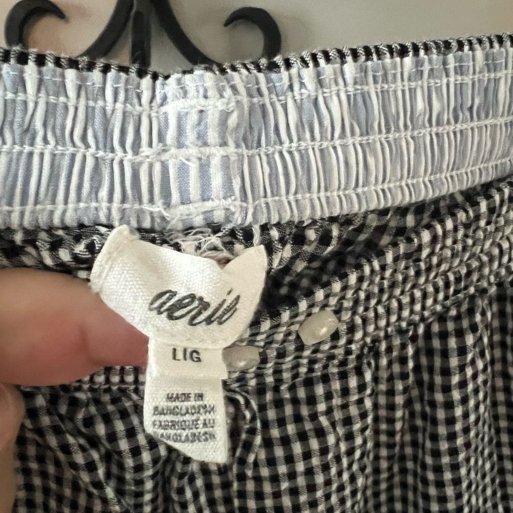 Aerie Black and White Gingham Women’s Lounge PJ Pants - Picture 4 of 5
